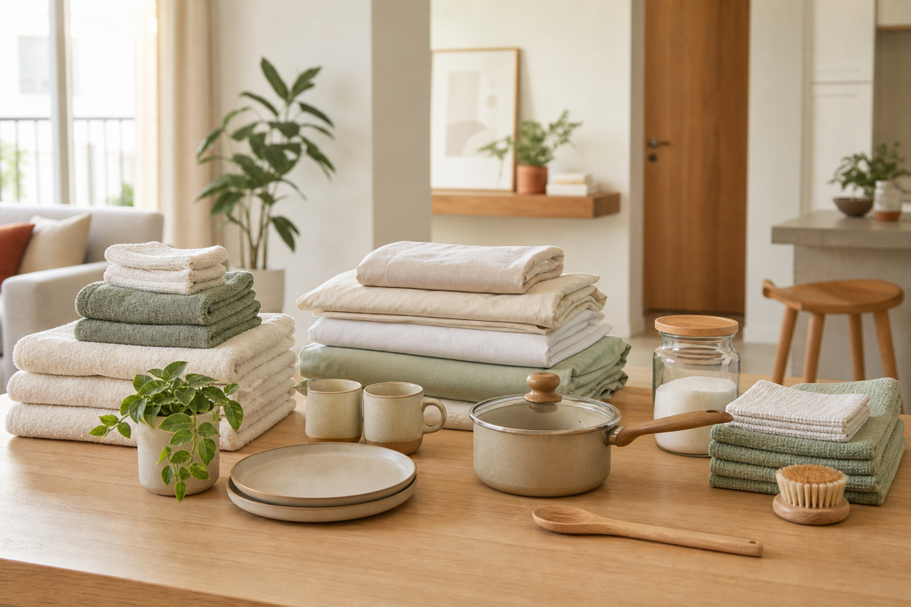 Itens essenciais de cama, banho e cozinha para montar o enxoval de uma casa nova